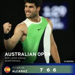 Chấn Động Melbourne! Alcaraz 'Nghiền Nát' De Minaur, Lần Đầu Chạm Bán Kết Australia Open 1