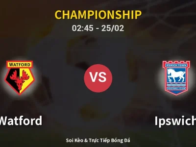 Kết Quả: Watford 0-2 Ipswich – Highlight & Bàn Thắng | Championship