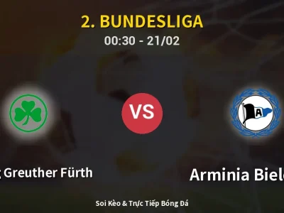 Kết Quả: SpVgg Greuther Fürth 2-1 Arminia Bielefeld – Highlight & Bàn Thắng | 2. Bundesliga