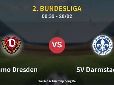 Kết Quả: Dynamo Dresden 3-1 SV Darmstadt 98 – Highlight & Bàn Thắng | 2. Bundesliga