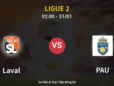 Kết Quả: Laval 0-1 PAU – Highlight & Bàn Thắng | Ligue 2