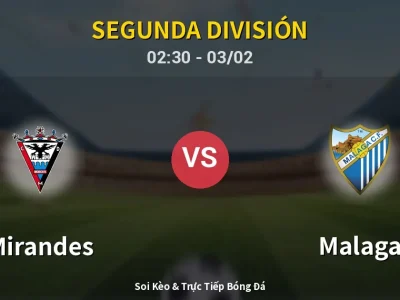 Kết Quả: Mirandes 2-1 Malaga – Highlight & Bàn Thắng | Segunda División