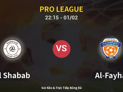 Soi Kèo Al Shabab vs Al-Fayha – 22:15 01/02 | Nhận Định, Dự Đoán Tỷ Số