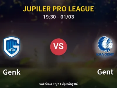 Kết Quả: Genk 3-0 Gent – Highlight & Bàn Thắng | Jupiler Pro League