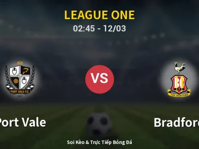 Kết Quả: Port Vale 0-2 Bradford – Highlight & Bàn Thắng | League One