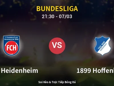 🔴 Trực Tiếp: 1. FC Heidenheim 0-0 1899 Hoffenheim – Link Xem Bundesliga (Full HD)