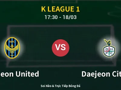 Kết Quả: Incheon United 1-3 Daejeon Citizen – Highlight & Bàn Thắng | K League 1