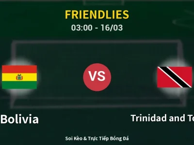 Kết Quả: Bolivia 3-0 Trinidad and Tobago – Highlight & Bàn Thắng | Friendlies