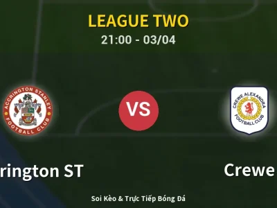 🔴 Trực Tiếp: Accrington ST 2-0 Crewe – Link Xem League Two (Full HD)