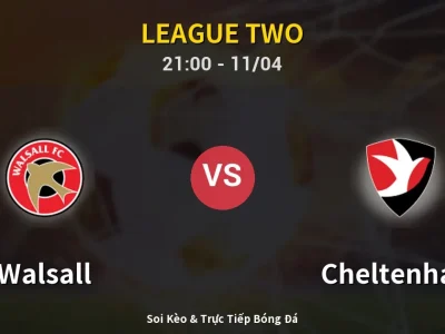 Soi Kèo Walsall vs Cheltenham – 21:00 11/04 | Nhận Định, Dự Đoán Tỷ Số