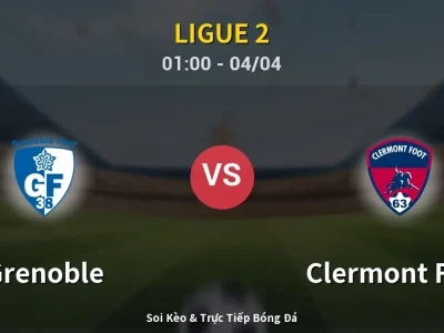 Kết Quả: Grenoble 2-2 Clermont Foot – Highlight & Bàn Thắng | Ligue 2