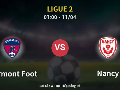 🔴 Trực Tiếp: Clermont Foot 0-1 Nancy – Link Xem Ligue 2 (Full HD)