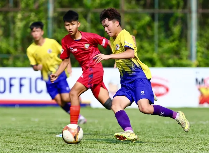 U15 Hà Nội đã thắng nhẹ nhàng Tây Ninh 2-0 để có mặt ở chung kết. Ảnh: Nguyễn Khánh 